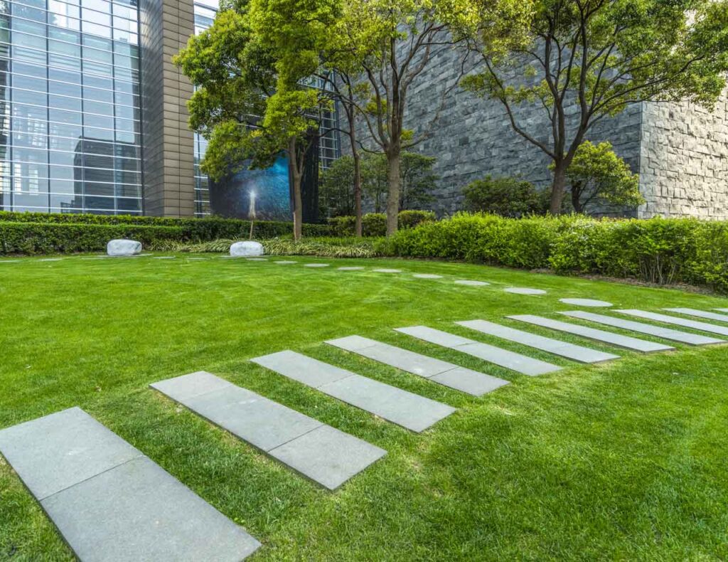 Green N White Curb Appeal Commercial Lawn