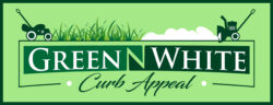 Green N White Curb Appeal Logo Green Background